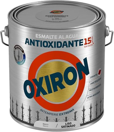 OXIRON Esmalte antioxidante al agua Liso Satinado Blanco 2,5L