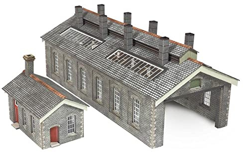 Metcalfe PN937 Double Track Stone Engine Shed N Gauge Card Kit