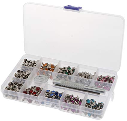 240 Stück 7mm Ziernieten Crystal Strass Nieten Strassnieten Schmucknieten Gothic Punk mit Fixing Tool für Möbel, Kleidung oder Lederhandwerk