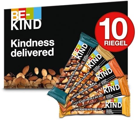 BE-KIND® Probierpaket, 10er Box mit 5 verschiedenen Geschmacksrichtungen, 10 x 40g Riegel
