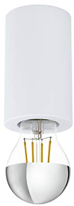 Eglo Plafonnier Saluzzo - 1 Ampoule - en Acier - Blanc - avec Douille E27 - Diamètre : 6,5 cm - Blanc