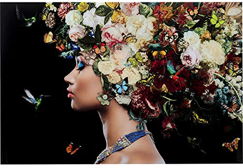 Kare Design Glasbild Bunch of Flowers, Mehrfarbig, XXL Fotodruck hinter Glas, Wandbild, Bild für Wohnzimmer, Schlafzimmer, Küche, 100x150cm (L/B)