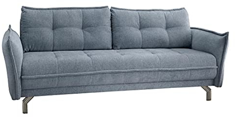 piolo Belana 3-Sitzer Sofa in Lettino Hellblau, angenehmer Webstoff, verstellbare Armlehnen, hochwertige Polsterung, gemütliches Sofa in modernem Design