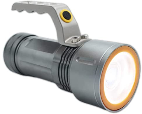 MAKA Torcia LED Impermeabile Potente Tattica Militare 8000Lm Elettrica Lampada Super Luminosa Portatile 3 Modalità di Illuminazione IP67 Funzione Zoom per Campeggio Pesca Escursioni luce A++