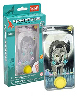 Wild Republic Myphone Loup, Idée Cadeau pour Enfants, Jeu de Voyage, Loisir pour Enfant Idéal pour des Heures de Jeu Indépendant, Jouet pour la Voiture, 8