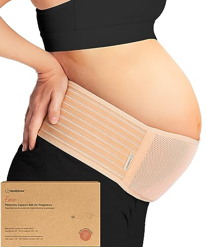 KeaBabies Graviditet magbälte - mjukt och andningsbart graviditetsbälte - stödjande magbälte - stödbälte (klassisk elfenben, 2XL)