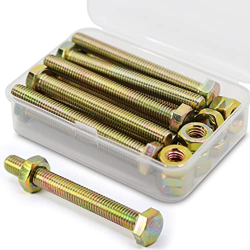 M8 x 60 mm, 10 unidades, 8,8 acero galvanizado, tornillos hexagonales con hexágono exterior y tuercas