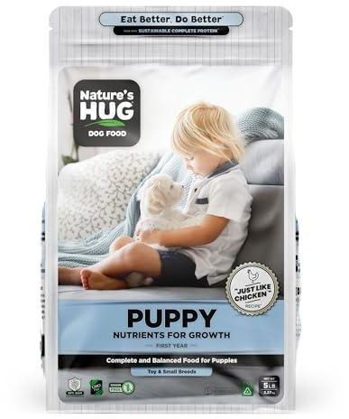 Nature's HUG Hypoallergenic Dry Dog Food for Puppy Toy & Small Breeds – Complete & Balanced Nutrition, Sensitive Stomach Support, High-Protein, Grain Free – 5lb