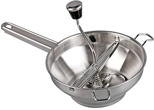 TIENDA EURASIA - Pasapures Manual de Acero Inoxidable Con Manivela Para Patatas y Verduras - Menaje de Cocina Básico (Disco Fijo)