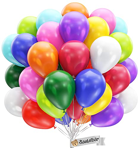 BIO Luftballons Geburtstag [50 Stück] Metallic • MADE IN EU • Zertifiziert nachhaltige Bio Ballons • 100% Naturlatex • Ø34 cm • 10 Farben • Klimaneutral • Helium Luftballons Bunt - Bunte Luftballons
