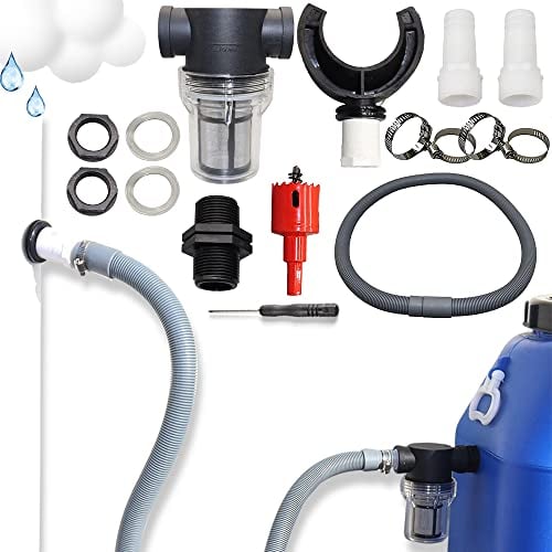 Fallrohr Regensammler,Regensammler Speedy,Regentonnen Anschluss Fallrohr,Regenwassersammler Fallrohr mit Filter,Regensammler für Fallrohre,Regentonne Anschluss Set für Dächer bis 80 m²