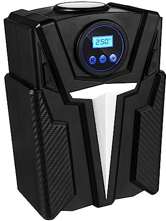 SUPVOX Compresseur à Air Portable Avec Écran Numérique Et Lumière Led Pour Gonfler Pneus De Voiture Accessoires Auto Gonfleur Rapide Pour Véhicules Et Bateaux