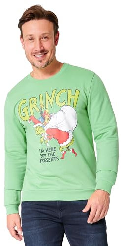 Grinch Maglione Natalizio Uomo - Felpa Uomo Natale S-3XL per Ragazzi - Christmas Jumper Uomo Divertente Gadget Regalo (Verde, XL)