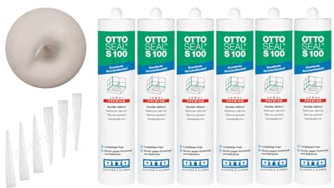 OTTOSEAL S 100 Premium-Sanitär-1K-Silicon Dichtstoff matt 6 Kartuschen auf Acetat Basis Otto Chemie (6x matt pergamon C8684)