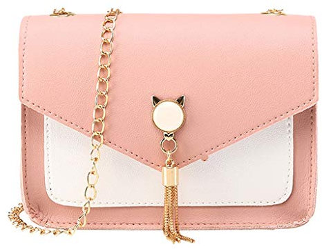 FGUUTYM Cordino Borse Gatto Donne Spalla Fringe Piccola Borsa In Vinile Leggings Con Tasche, Colore: rosa., Einheitsgröße