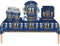 53Pcs Navy Blue Happy 21st Birthday Party Tableware Plastic Table Cloth,Paper Plates,Napkins and Cups for Man Birthday Table Decorations Disposable Party Tableware Set for Adults Birthday Party