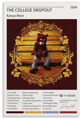 TANZEM Kanye West Poster, The College, Dropout-Albumcover, Poster, dekorative Malerei, Leinwand, Wandposter und Kunstdruck, moderne Familienschlafzimmer-Dekoration, Poster, 30 x 45 cm
