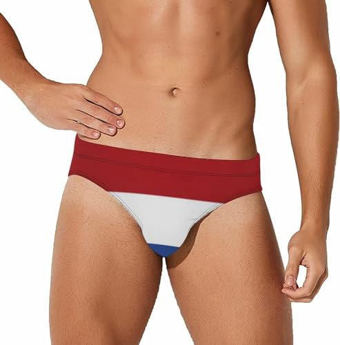 Melbrakin Bandiera dei Paesi Bassi, Costume da Bagno da Uomo, Slip, Costume da Bagno, Triangolo, Perizoma Bikini