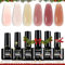 LKEE Nail Gel Polish- Ballet Dress Milky White Sheer Pink Nude 6 Colors Nail Polish Set UV Gel Polishes DIY Nail Salon Nail Art Design Gift, 7 ml/0.25 oz