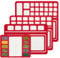 BENECREAT 4 Styles Red Felt Bead Mat & Tray, DIY Bead Boards for Crafts & Jewelry Making, 6mm Thick