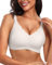 Vertvie Bras for Women Non Wired Seamless Wireless Push Up Bra Comfort Support Full Coverage Bralettes Scalloped Padded Sports Everyday Bra (White,L)