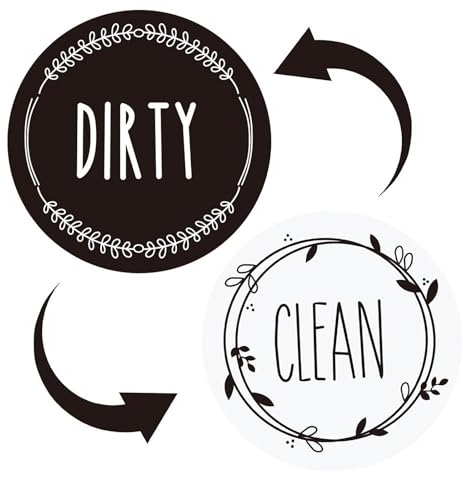 SinChic Dishwasher Magnet, Reversible Clean Dirty Sign, Double Sided, Strong Kitchen Flip Indicator, Floral Style, 1 Pack, 3.5 In Diameter, Synthetic Paper + Rubber Magnet