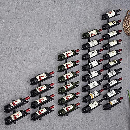 sjdoPulse Wall-Mounted Wine Rack | 2/4/6/8/10/12 Bottles | Metal Wine Rack | Elegant Kitchen, Restaurant, Bar or Wine Cellar Storage Room