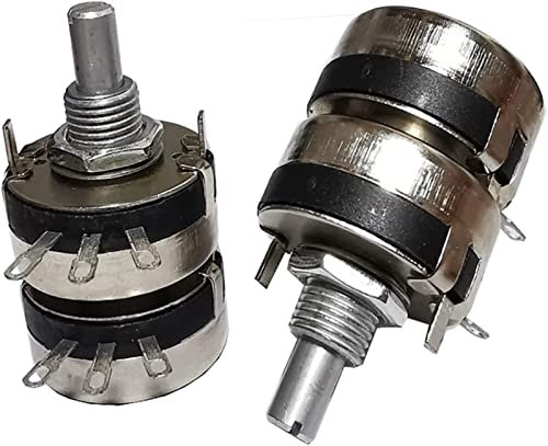 BYCIFRLG Potentiometer 1 STÜCKE WTH118 2 W Doppelmembranpotentiometer Einkreiswiderstand 1K 2K2 4K7 10K 22K 47K 100K 220K 470K 1M Rücklaufwelle 20mm (Color : 4k7)