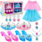 Geebiiny Cadeau Fille 2 3 4 5 6 Ans, Robe Princesse Fille Jouet Fille 3-7 Ans Costume Enfant Cadeau Anniversaire Fille Couronne Princesse Jouet Enfant 3-7 Ans Princesse Déguisements pour Enfants