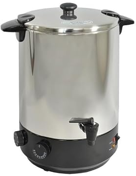 KITCHENCHEF Stérilisateur/Traiteur 1650W Inox/Noir 18,5L Contenance 12 bocaux Minuterie 120 minutes Conserves maison