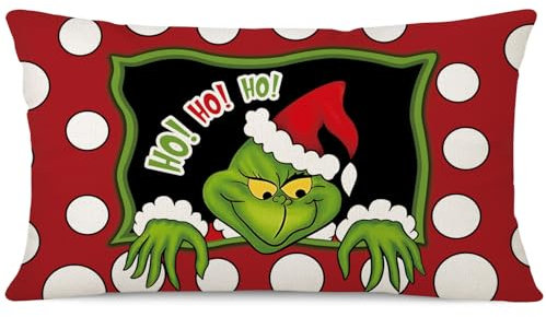 Ohok Dekorativ Weihnachten Kissenbezug 30x50 cm, Polyester Leinen Zierkissenbezüge Merry Christmas Kissenbezüge Dekor Kissenhülle Set für Schlafzimmer Wohnzimmer Sofa (Süßer G)
