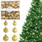 GmeDhc Christbaum Kugeln, Weihnachtskugeln Set mit 44 Weihnachtsbaumkugeln, 3/4/5 cm Christbaumkugeln Gold, Weihnachtskugeln Kunststoff für Drinnen und Draußen