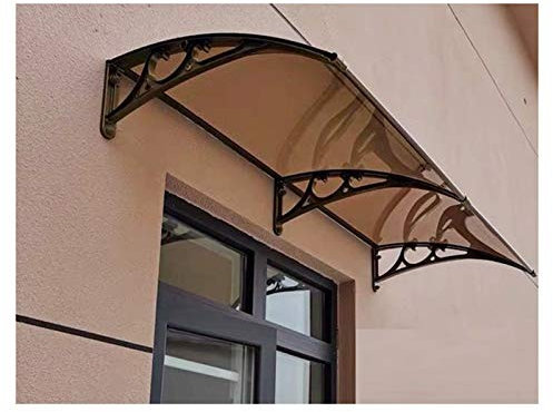 Sun Shade Window Awning, Brown Polycarbonate Door Canopy Rain And Snow Outdoor Waterproof, For Backyard Doorway,-240cmx60cm