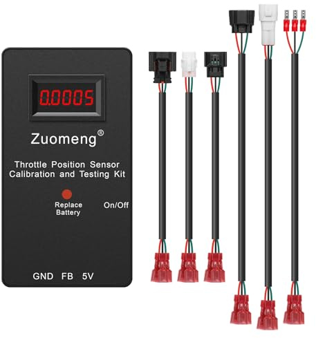 Throttle Position Sensor Adjustment and Testing Tool, Includes All Adapters, 1/10,000 Precision Readings, Compatible with Any Performance Motorcycle, Car, or Other Vehicles with Adjustable 5V TPS