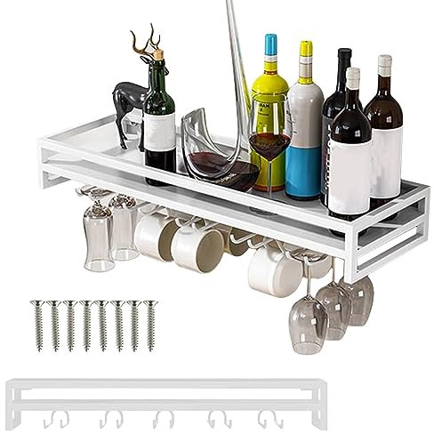 Stemware Rack Holder Wall Mounted Glassware Storage Hanger for Cabinet and Bar 60cm/80cm/100cm (3 Colors Smooth Surface)