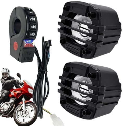Altoparlanti per moto,stereo per moto - Altoparlanti portatili per montaggio su manubrio Suono - Stereo per moto, amplificatore radio resistente alle intemperie, di amplificazione audio per esterni