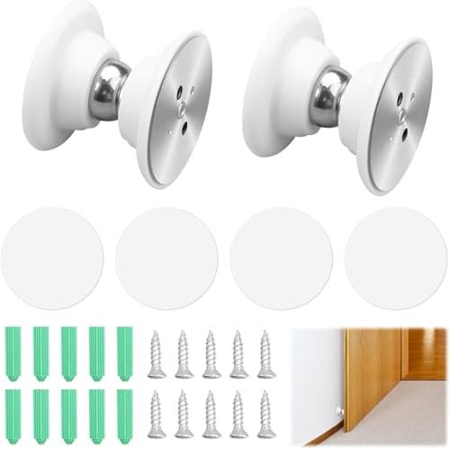 2 Pcs Silicone Magnetic Door Stop, Magnetic Door Stopper with Strong Adhesive and Screws, No Drilling Magnet Door Stoppers, RV Magnetic Door Catch, Door Holder to Keep Door Open, for Motor, Home, Boat