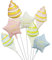 Nine San 7Stück Eiscreme Luftballons Ice Cream Folienballon Essen Ballon Eisballon Candy Sweet Party Eisdekorationen