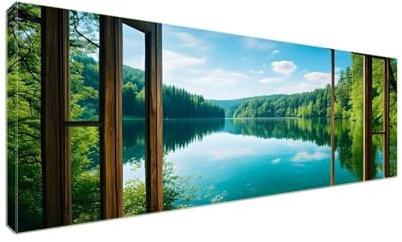 5D Diamant Painting Bilder, Diamond Painting Fensteransicht Diamond Art Painting Set, Diamond Painting XXL Basteln Erwachsene, Stickerei Kreuzstich Diamant Malerei, Room Decor Wohnwand 250x100cm S-687
