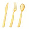 Set di 75 posate in plastica dorata, riutilizzabili HeavyDuty, posate dorate per matrimoni, Ringraziamento, posate per feste di Natale, oro con 25 forchette, 25 coltelli, 25 cucchiai (colore dorato)
