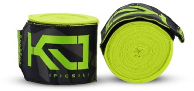 Picsil Kombat Fasce per arti marziali, Fasce per Boxe, Muay Thai, Kickboxing, design unisex (Citrus, 120)