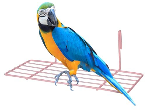 BESPORTBLE 1 Stück Papageien Vogelkäfig Rosa Vogelsitzstange Vogelkäfig Netz Draht Wandgitter Vogelkäfig Sitzstange Vogelhängematte Vogelsitzstangen Für Käfig Papageien