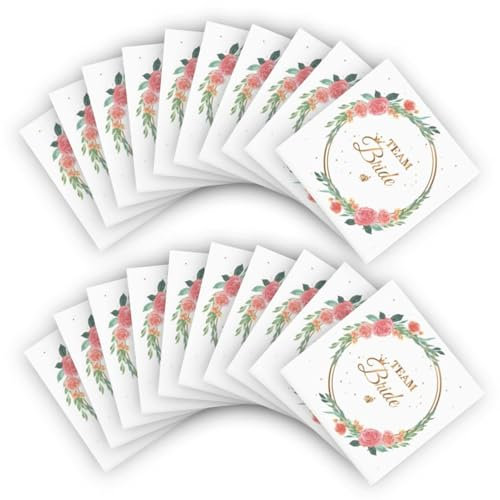 20 Stück JGA Servietten,Team Bride Servietten,Frauen Braut Party Deko,Junggesellenabschied Accessoires,Junggesellinnenabschied Tischdeko,Girlande Hochzeitsservietten,für Hochzeit,Polterabend Abschied