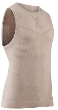 X-Bionic Herren Xceed Run Tank Top – Performance-Lauftop mit HygroDiffuser & VectorSphere Technologie – Thermoregulation & Feuchtigkeitsableitung für höchsten Komfort - Sand/Dunkelsand, S