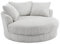 Fabric Swivel Sofa Loveseat with Swivel Function, Large Cuddle Chair Sofas in Teddy Jumbo Cord Fabric (Silver Teddy Jumbo Cord)