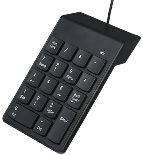 moyiw USB Number Keypad 18 Key Wired Keyboard, Portable External Number Pad, Mini Financial Accounting Numeric Pad for Laptop/Desktop/PC/Computer/Windows