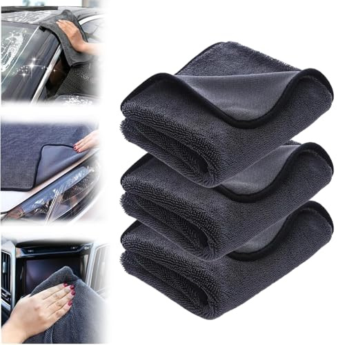 Clean Top Chiffon De Nettoyage, Microfibre Sechage Voiture, Top Clean Chiffon En Fibre De Carbone, Magique Vitre Sans Trace, Lavage,Nettoyage Et Entretien De Voiture,Super Absorption D'Eau (3)