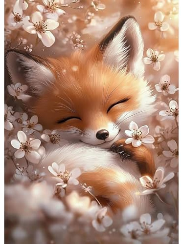 TOSTOG Diamond Painting für Erwachsene,Fuchs Painting Kits Full Drill Bilder 5D DIY Diamant Malerei Set 30x40cm für Wanddekor