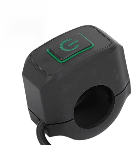 YDuupxe ATV -Lichtschalter, Wasserdicht, ABS und Metall -Motorrad -Lenker -Horn -Steuerungssteuerschalter für 22 Mm/0,9 -Zoll -Lenker von Motorrädern. (GREEN)