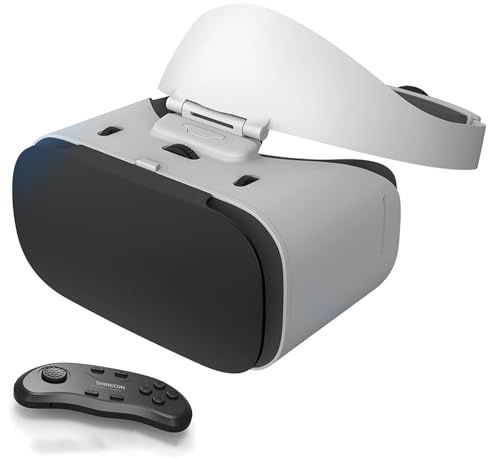 Auriculares Realidad Virtual para TeléFono con Mando, Gafas 3D VR Compatibles con Pantallas 4,7-7,0 Pulgadas, Distancia Interpupilar Ajustable para Ver PelíCulas Y Videojuegos,B01 Handle